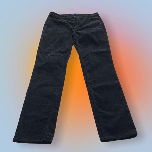 TALBOTS Women’s 6 Black Velour High Waist Straight Jeans - Picture 1 of 4